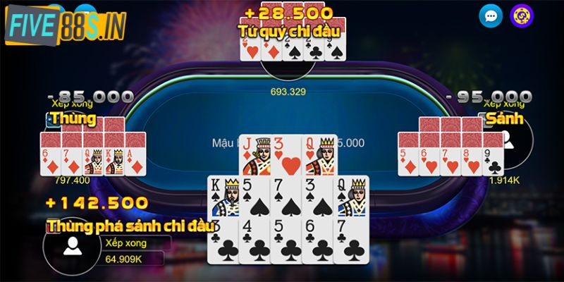 Cách Chơi Binh Xập Xám Five88 Cho Người Mới Bắt Đầu 2 Trường hợp thắng trắng trong luật chơi mậu binh online