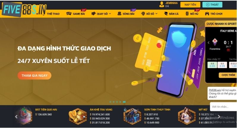 “Ăn” Hoa Hồng Cao Khi Làm Đại Lý Five88 - Cơ Hội Dành Cho Bet Thủ 3 Rút tiền nhanh chóng khi làm đại lý Five88