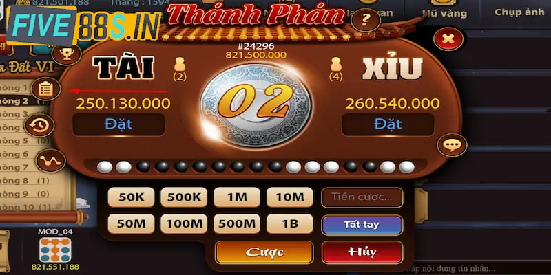 Five88 Tài Xỉu - Kinh Nghiệm Cá Cược Luôn Giành Chiến Thắng 2 Five88-tai-xiu-hinh-thuc-cuoc